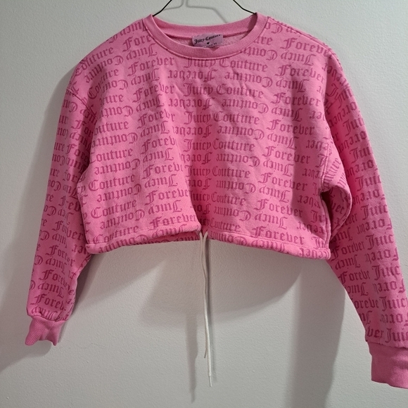 Juicy Couture x Forever 21 Sweater MediumnPink Fleece Barbiecore Semi Crop - Picture 1 of 9